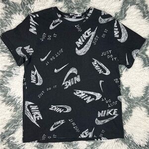 Nike Men's Logo Print T-Shirt Black White Size Large CU9083-010